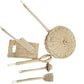 Handmade Rattan Play Kitchen Utensils - Montessori Pretend Play Cooking Set