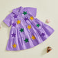 Mardi Gras Star Dress – Purple Magic for Little Dreamers
