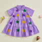 Mardi Gras Star Dress – Purple Magic for Little Dreamers