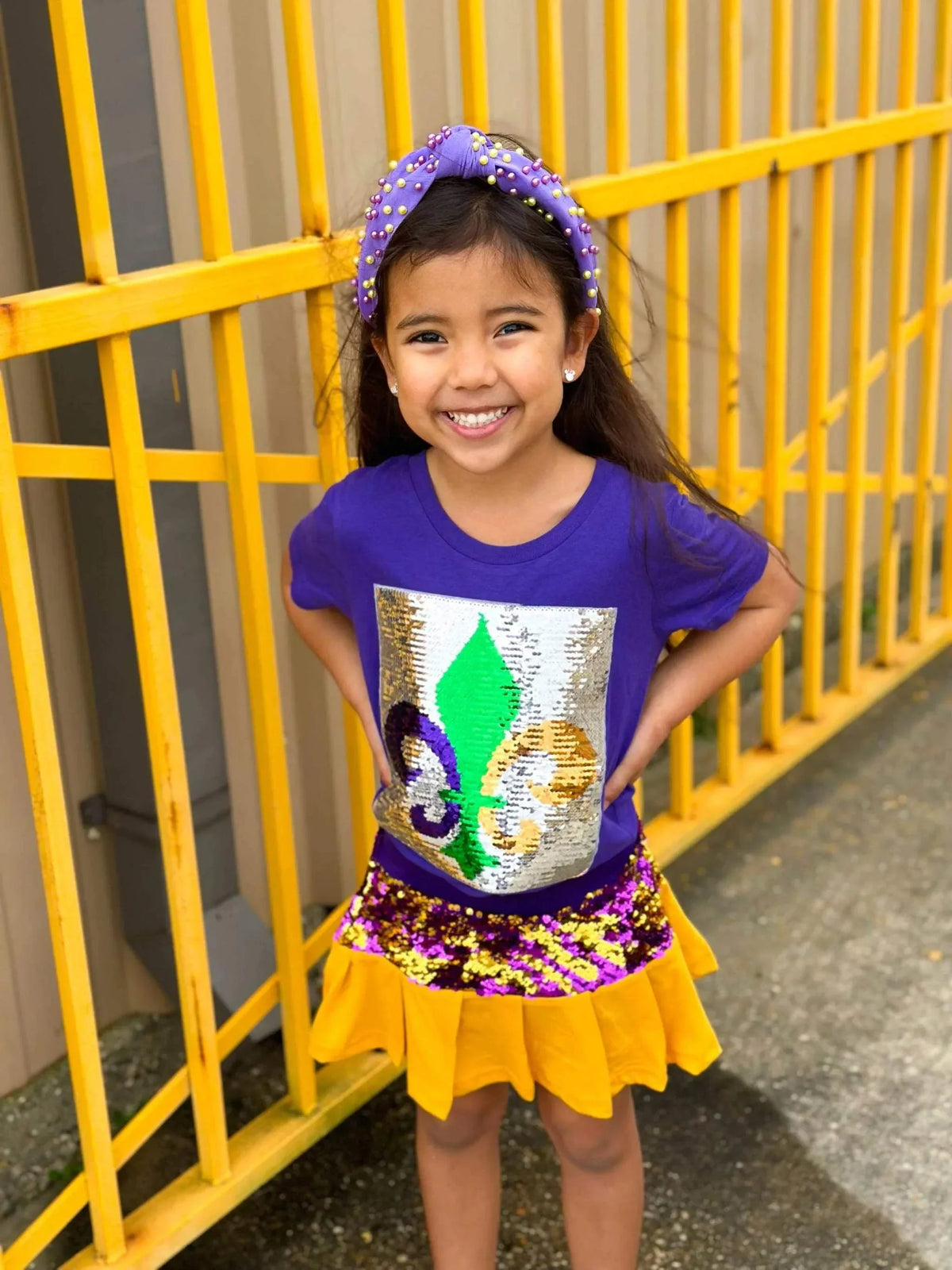 Mardi Gras Creations - Purple and Gold Youth Skort