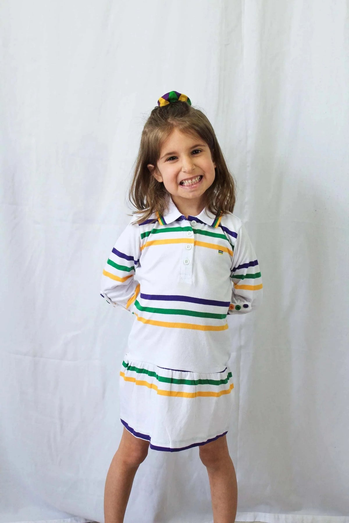 Mardi Gras Creations - White Infinity Youth Dress