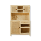 Montessori-Style Rattan Play Kitchen | Natural Pretend Play Station with Storage