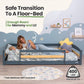 Twin Size Montessori-Inspired Floor Bed with Safety Guardrails for Kids