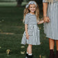 Nora Navy Stripe Twirl Dress