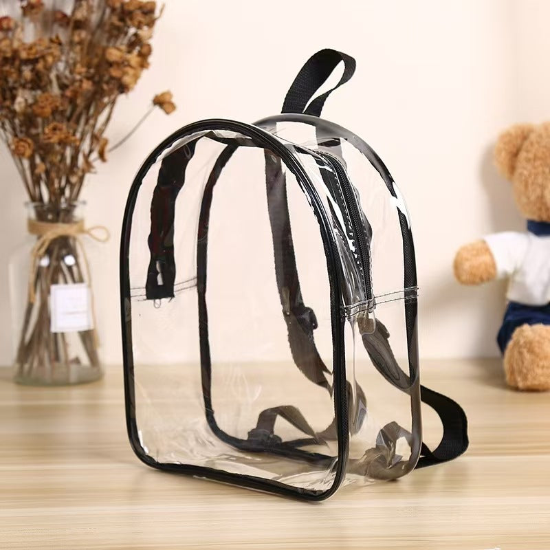 Pvc Transparent Waterproof Portable Backpack Children's Day Fashion Unisex Waterproof Primary School Bag