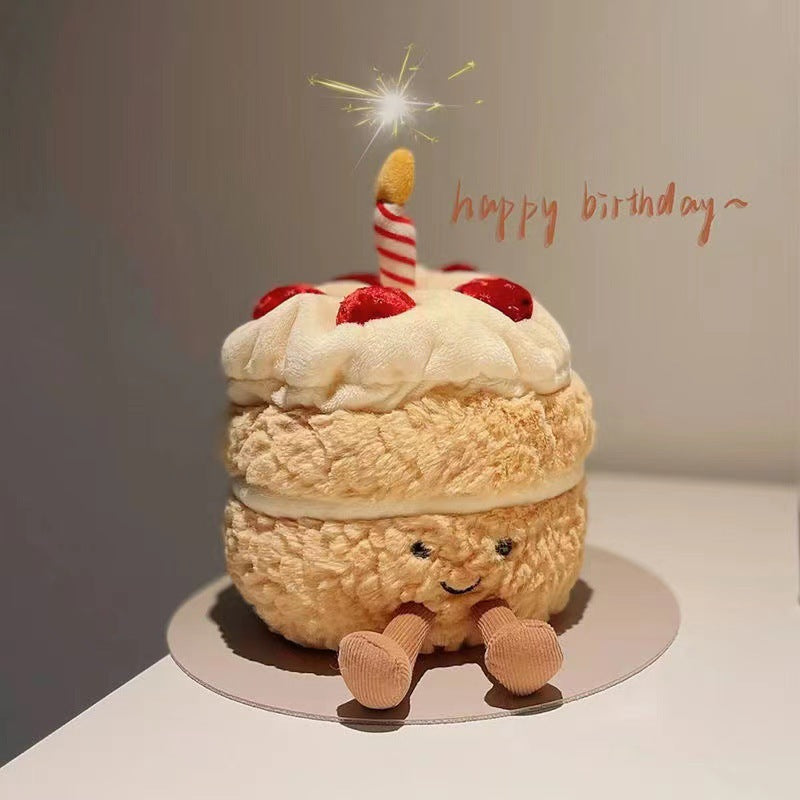 New Birthday Cake Plush Toy Doll Funny Cake Muppet Cute Fun Pendant Birthday Gift