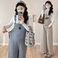 fleece-lined pregnant women's suspenders for autumn and winter 2024 new fashion outro simple loose casual adjustable jumpsuit