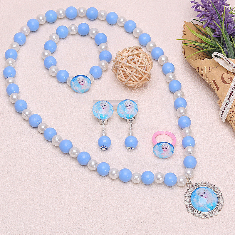 mermaid necklace diy pearl non-allergic beaded suit children cute mermaid princess necklace jewelry