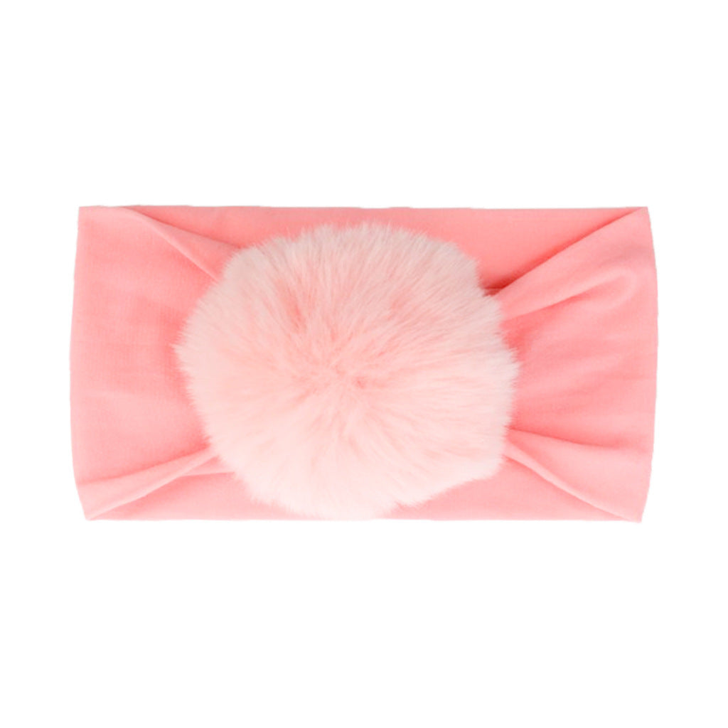 2023 new children's seamless hair band Europe and the United States new baby nylon fur ball headscarf baby hair band