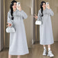 Pregnant Women's Loose Pregnant Women's Fashion Autumn and Winter Loose fleece-lined Thickened Sweat Mid-length dress Autumn and Winter Clothes