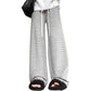 Pregnant women's pants texture soft waxy striped pants autumn high waist drape feeling lazy relaxation feeling niche straight leg pregnant women