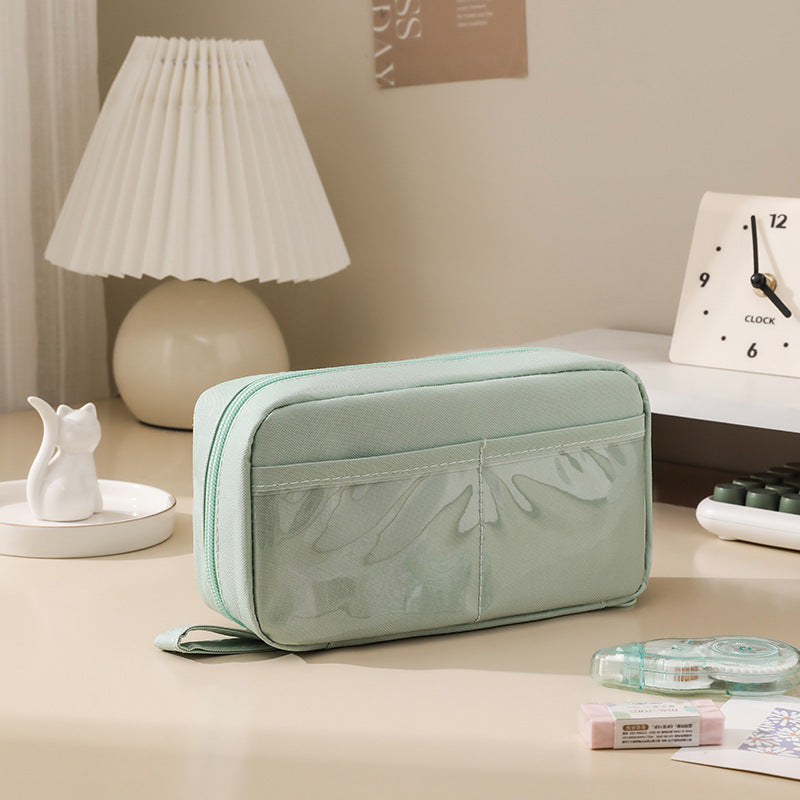 Simple Large-Capacity Pain Bag Pencil Case for Students, Multi-Functional, Stain-Resistant and High-Looking Stationery Box, School Supplies Storage Bag