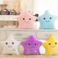 Colorful luminous pillow cute five-pointed plush toy doll wholesale
