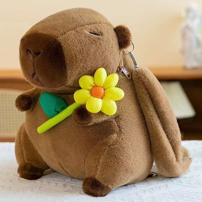 Capibala Doll Capybara Backpack Doll Large Capacity Cartoon Plush Toy Doll Internet Popular