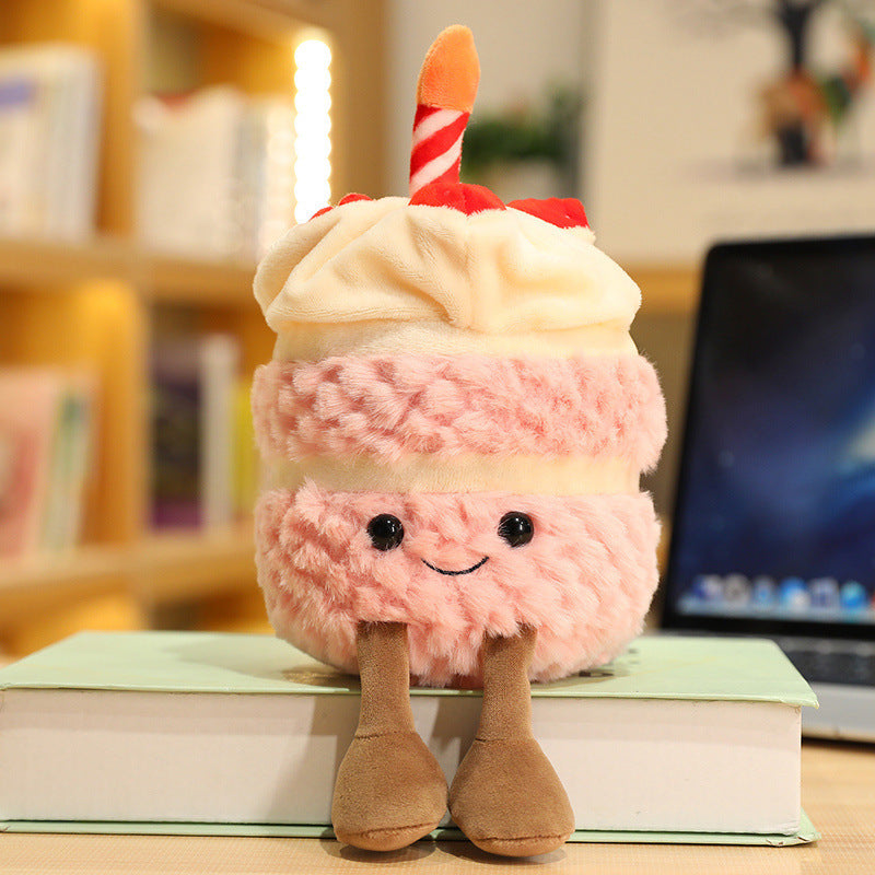 New Birthday Cake Plush Toy Doll Funny Cake Muppet Cute Fun Pendant Birthday Gift