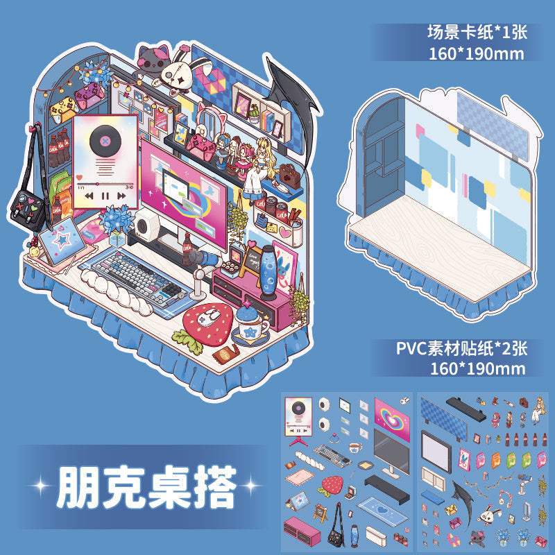 Mr. Paper Landscaping Flat Stickers Prince Fairy Tale Book Series DIY 3D Landscaping Flat Sticker Pack