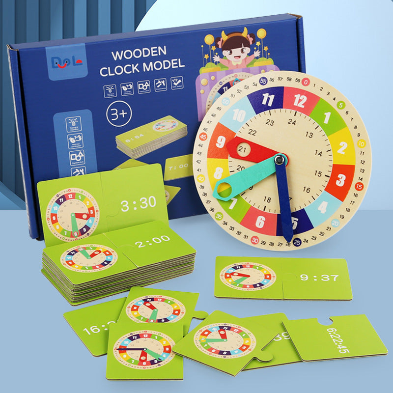 Specialized Clock Teaching Aids for Elementary School: Clock Models for First and Second Graders, Alarm Clock Face, Children's Learning Time Toys