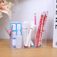 Multifunctional Acrylic Pen Holder Transparent Desktop Storage Box Pen Holder Office Stationery Compartment Storage Box Large Capacity