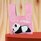 Panda New Knitted Bag Women's Handbag Wide Hand Gift Back Gift Bag Cute Panda Knitted Bag Hand Gift