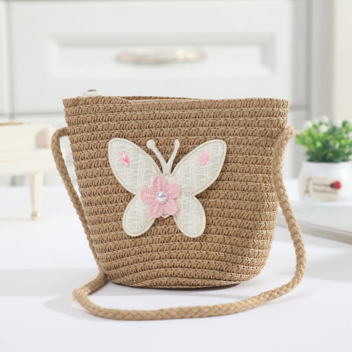 Cross-border New Children's Bag Spring and Summer New Children's Crossbody Bag Handmade Straw Satchel Travel Mini Coin Purse