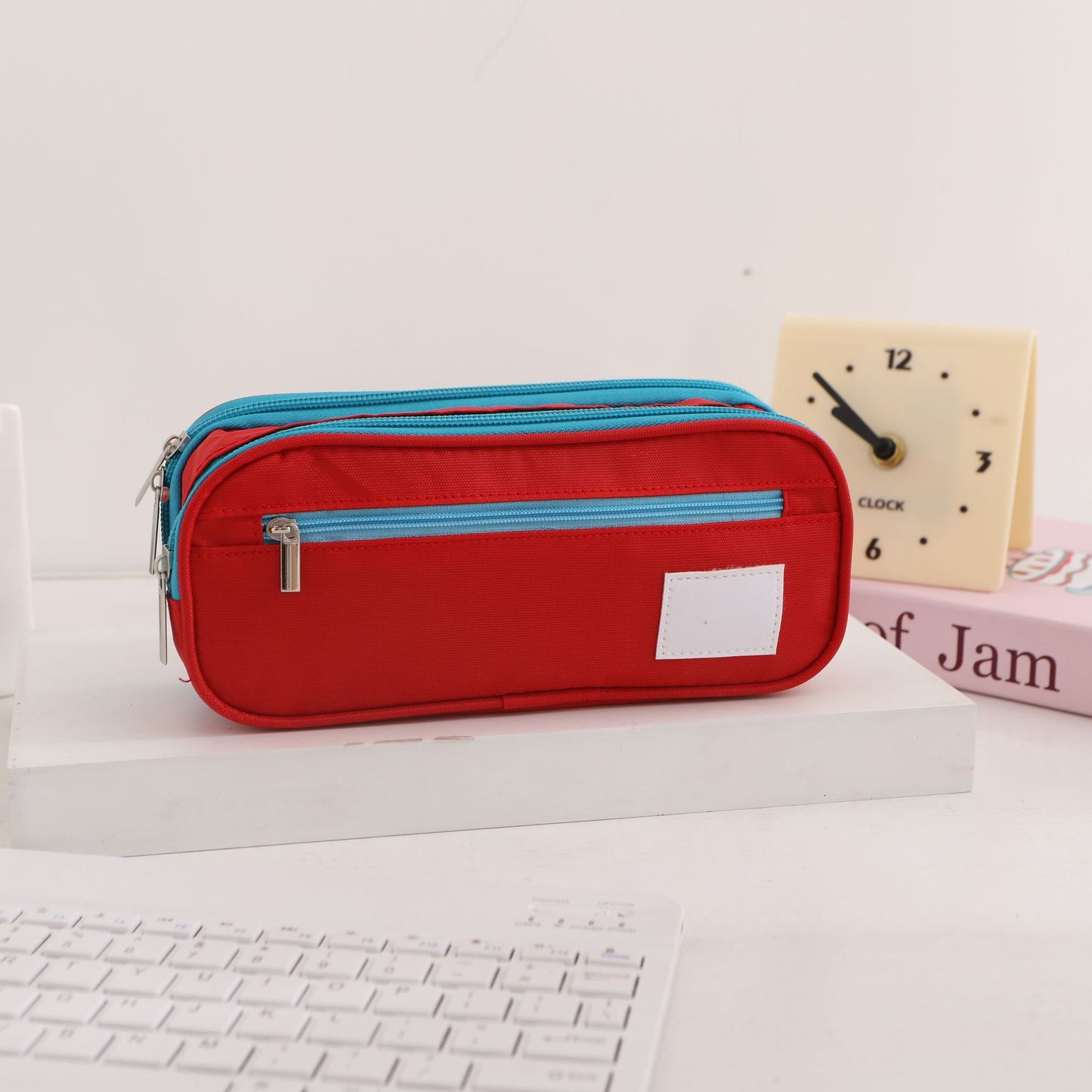 Large-Capacity Stationery Box, Double-Layer Multi-Functional Student Simple Pencil Case, Japanese and Korean Version, Portable Pencil Case for Primary and Secondary School Students