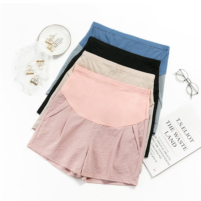 Pregnant Women Summer Fashion Loose 2023 New Style Pants Cotton Linen Casual Pregnant Women's Spring and Summer Shorts Trendy Mom