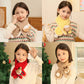 Children's Christmas Autumn and Winter Scarf Plush Warm Cute Cartoon Red New Year Festival Imitation Rabbit Fur Parent-Child Scarf