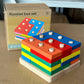 Cross-Border Popular Children's Early Education Educational Geometric Set Column Shape Matching Toys Tetris Enlightenment Wooden Building Blocks
