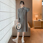 2023 Autumn/Winter New Maternity Versatile Dress Slimming Ribbed Sweater Dress Thick