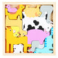 Cross-Border Children's Wooden Three-Dimensional Hexagonal Puzzle Animal Transportation Puzzle Building Blocks Early Education Educational Toys