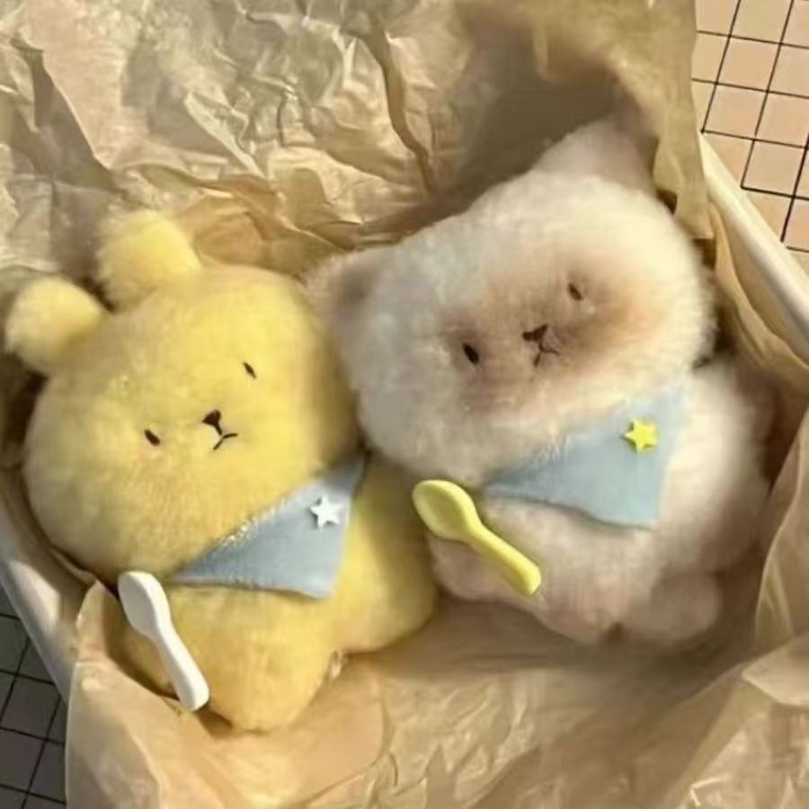 Squeaking Dry Rice Xiao Mao Pendant High Color Value Cute Doll Plush Doll Bag Bag Girlfriend Gift Keychain