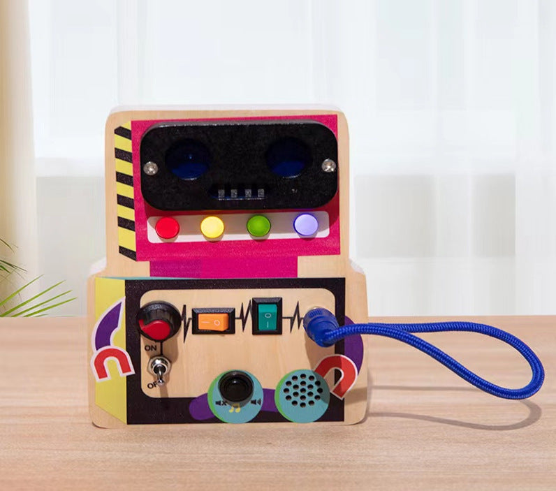 Children's Montessori Early Education Simulation Driving Steering Wheel Digital Switch Light Sound Busy Board Science and Education Aids Educational Toys