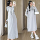 Pregnant Women's Loose Pregnant Women's Fashion Autumn and Winter Loose fleece-lined Thickened Sweat Mid-length dress Autumn and Winter Clothes