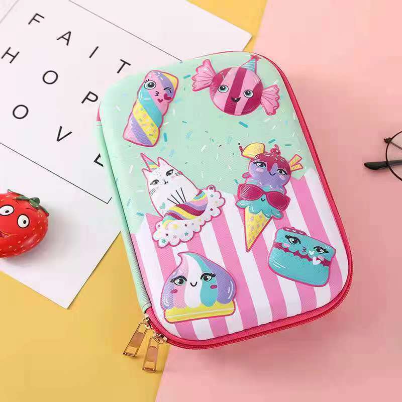 3D New Cute Eva Stationery Box Children's Multifunctional Large Capacity Pencil Bag Student Portable Square Pencil Box