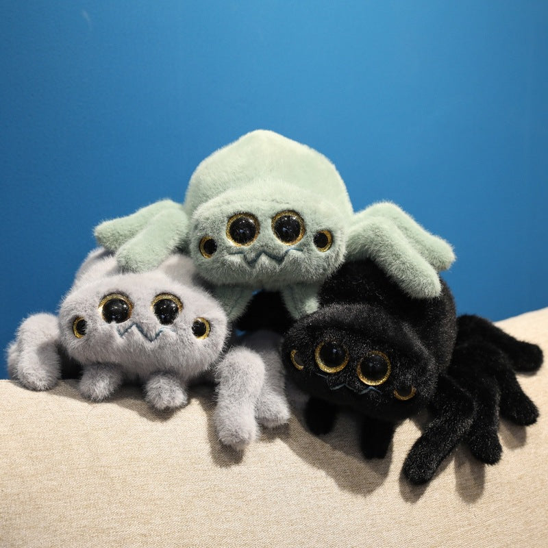 Simulated Spider Plush Toy Doll Bag Pendant Keychain Cute Little Spider Doll Funny Birthday Gift
