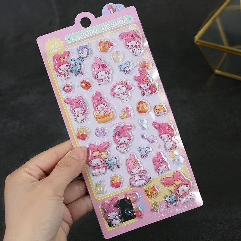 High-Quality Second-Generation Cartoon 3D Relief Hollow Stickers Cute Reward 3D Stickers Wholesale