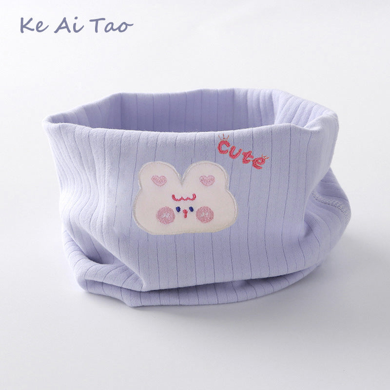 Children's Neck Warmer Autumn and Winter Fleece-Lined Warm A-Class Scarf Thickened Windproof Neck Gaiter Multifunctional Hat Neck Protector Cartoon