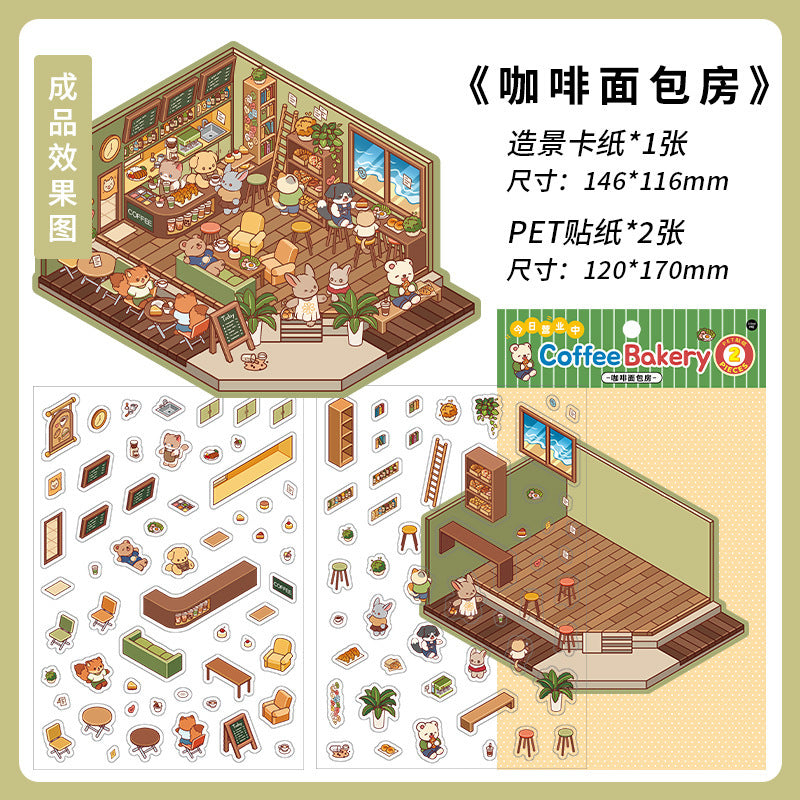 Infeel.Me Extra Large Scenery Stickers Today's Business Hours Open - Part Twelve DIY Journal Scene Stickers