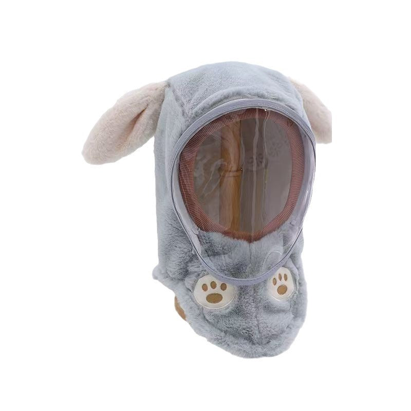 Children's Hat Winter New Style Baby Windproof Hat with Neck Warmer Integrated Hat Essential for Cycling Rabbit Hat
