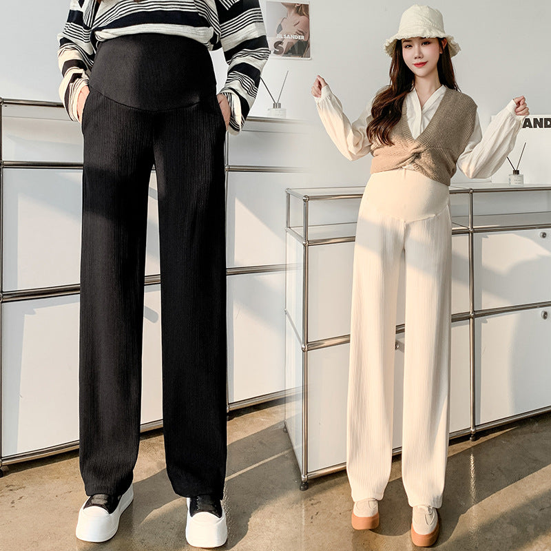 Pregnant Women's Pants Spring and Autumn Outer Wear plus size Wide Leg Pants Pregnant Women's Winter Pregnant Women's Pants fleece-lined Bottoming Abdominal Pants Spring