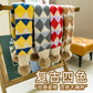Plaid Retro Kidsren's Scarf Knitted Fur Ball Cross Scarf Autumn and Winter Warm and Cute Soft Windproof Scarf for Boys and Girls