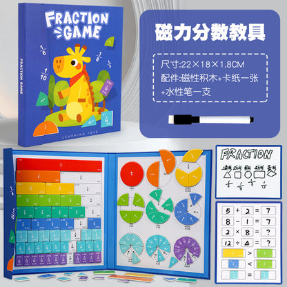 Magnetic Fraction Disk Demonstrator Numerator and Denominator Cognitive Addition and Subtraction Operation Third Grade Primary School Mathematics Teaching Aids Toys