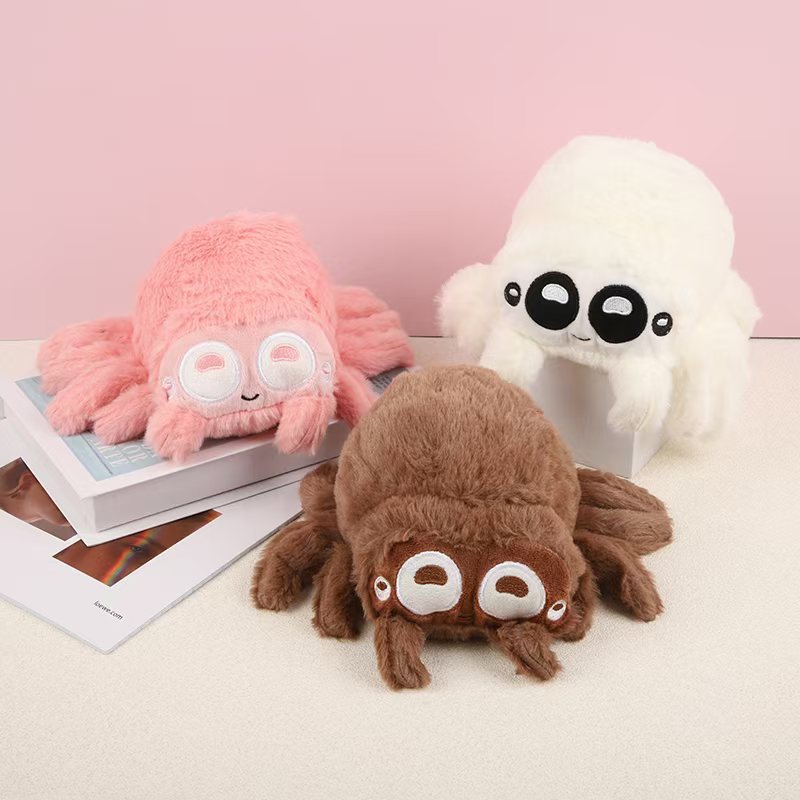 Cross-border simulation small spider doll Lucas spider black and white spider plush toy doll