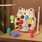 Wooden Ball Kidsren's Wooden Magnetic Kitten Fishing Game Pretend Play Magnetic Early Education Baby Toy Fishing Rod