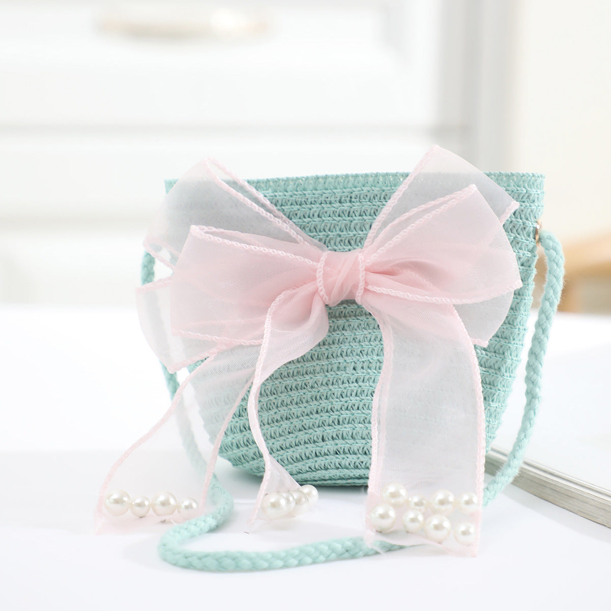 Cross-border New Children's Bag Spring and Summer New Children's Crossbody Bag Handmade Straw Satchel Travel Mini Coin Purse