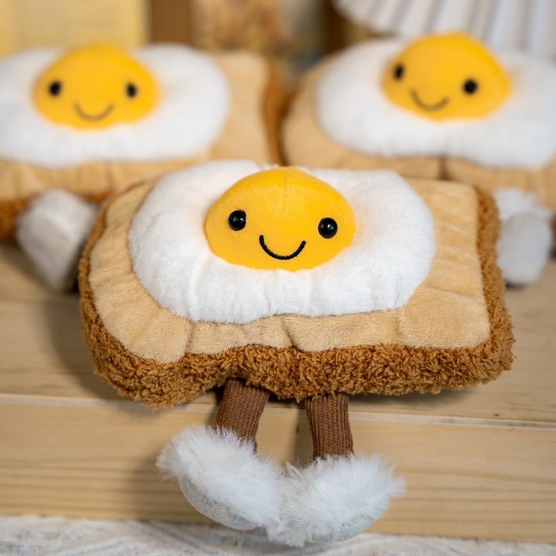 New Jellyc Toast Egg Plush Toy Toast Bread Ornament Cloud Boiled Egg Doll Simulated Poached Egg