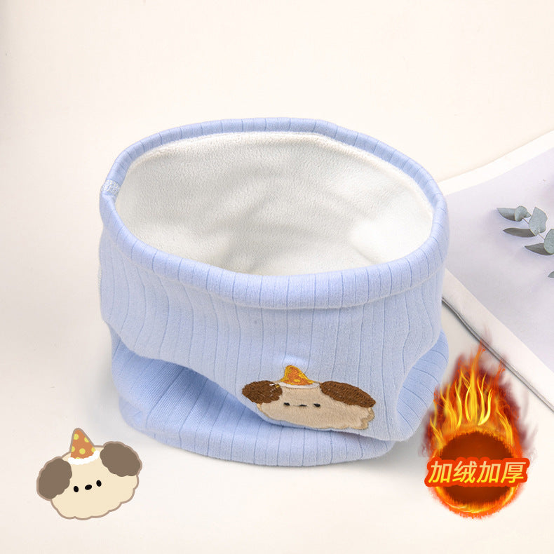 Children's Neck Warmer Autumn and Winter Fleece-Lined Warm A-Class Scarf Thickened Windproof Neck Gaiter Multifunctional Hat Neck Protector Cartoon