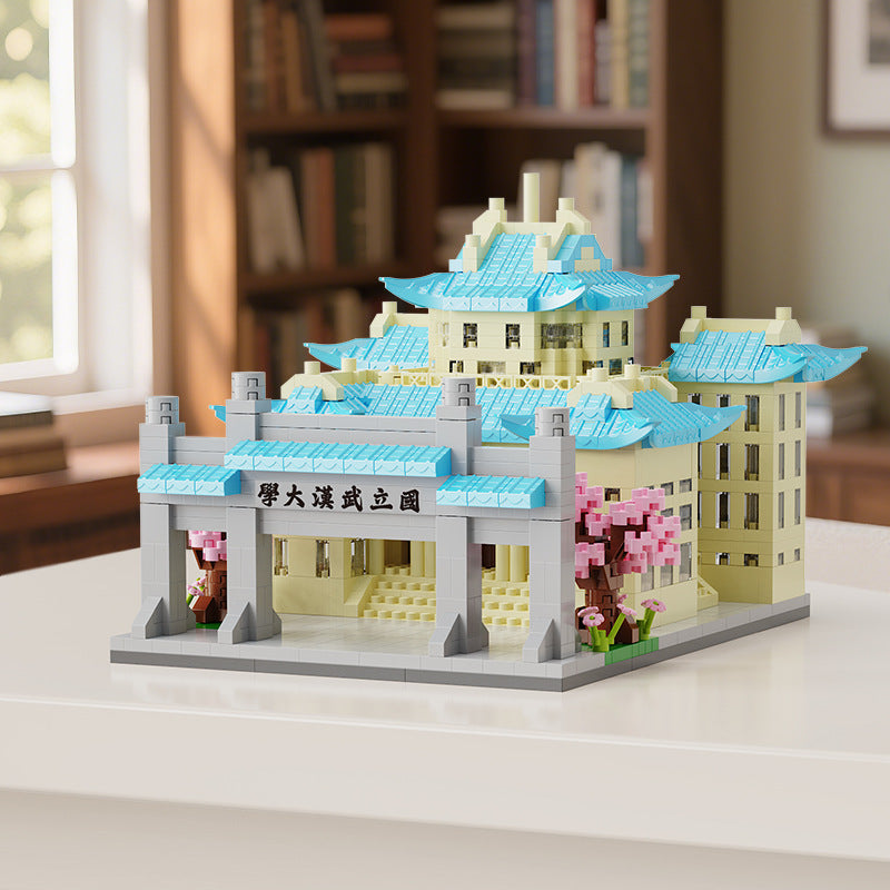 Tsinghua University Famous School Assembled Building Blocks Compatible with Lego Particles Peking University Architectural Model Training Institution Event Gifts