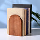 Japanese Style Simple Wooden Book Stand Creative Black Walnut Wood Thickened Bookshelf Bookend Student's Solid Wood Bookend Logo