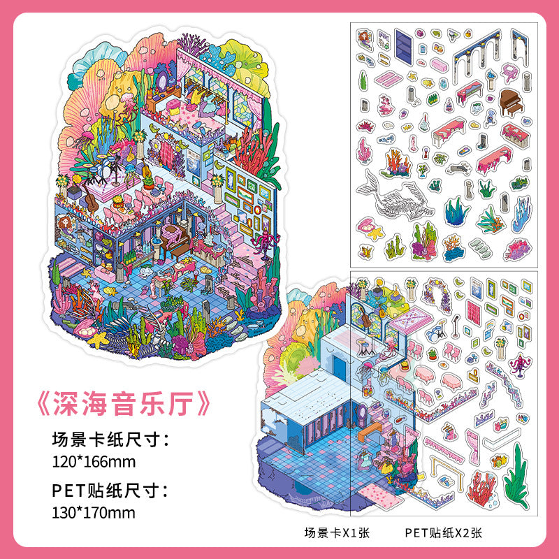 Infeel.Me Extra Large Scenery Stickers Today's Business Hours Open - Part Twelve DIY Journal Scene Stickers